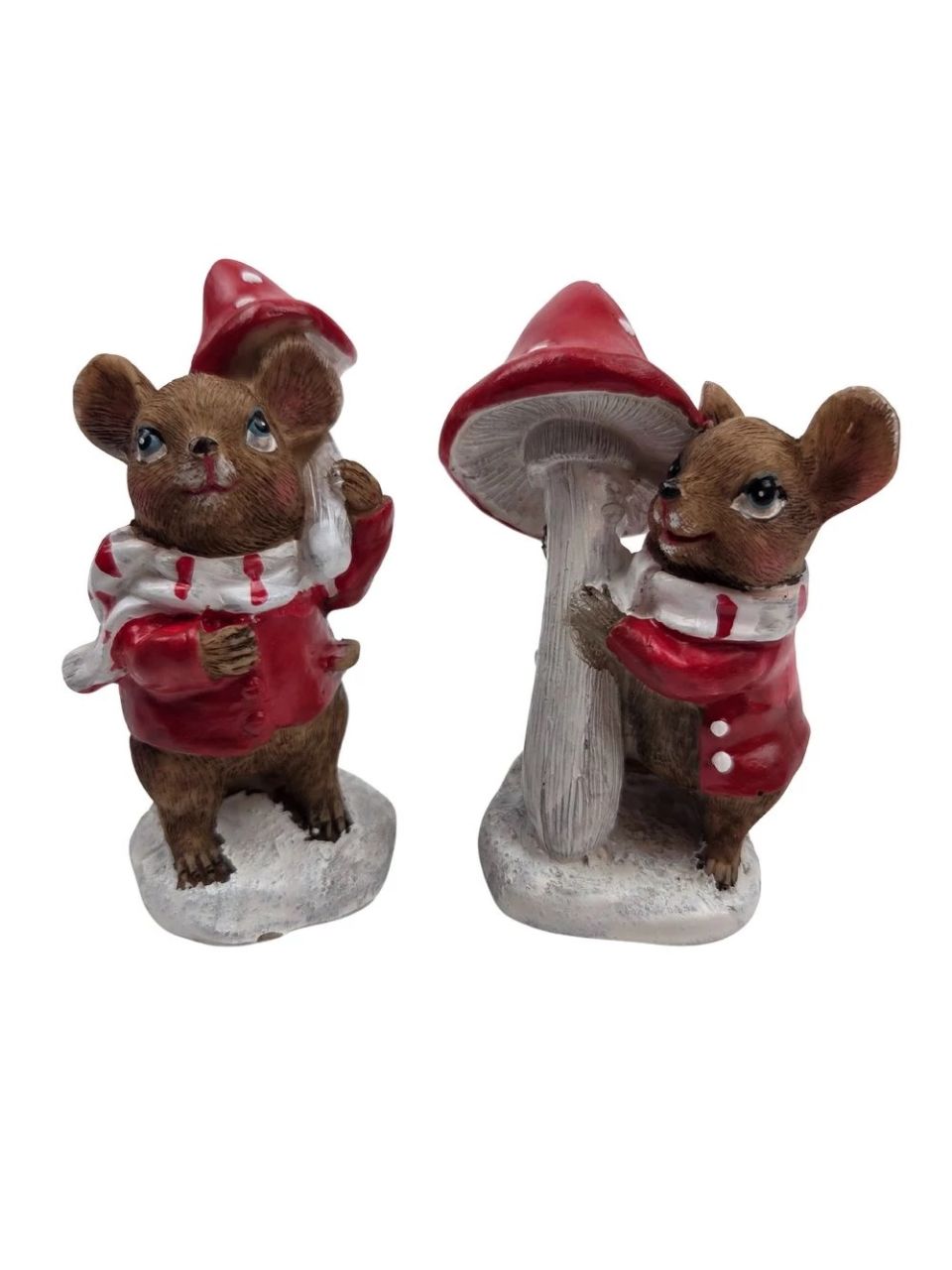 Piros ruhás egérke gombával 9,5 cm - 2 féle Piros ruhás egérke gombával 9,5 cm - 2 féle