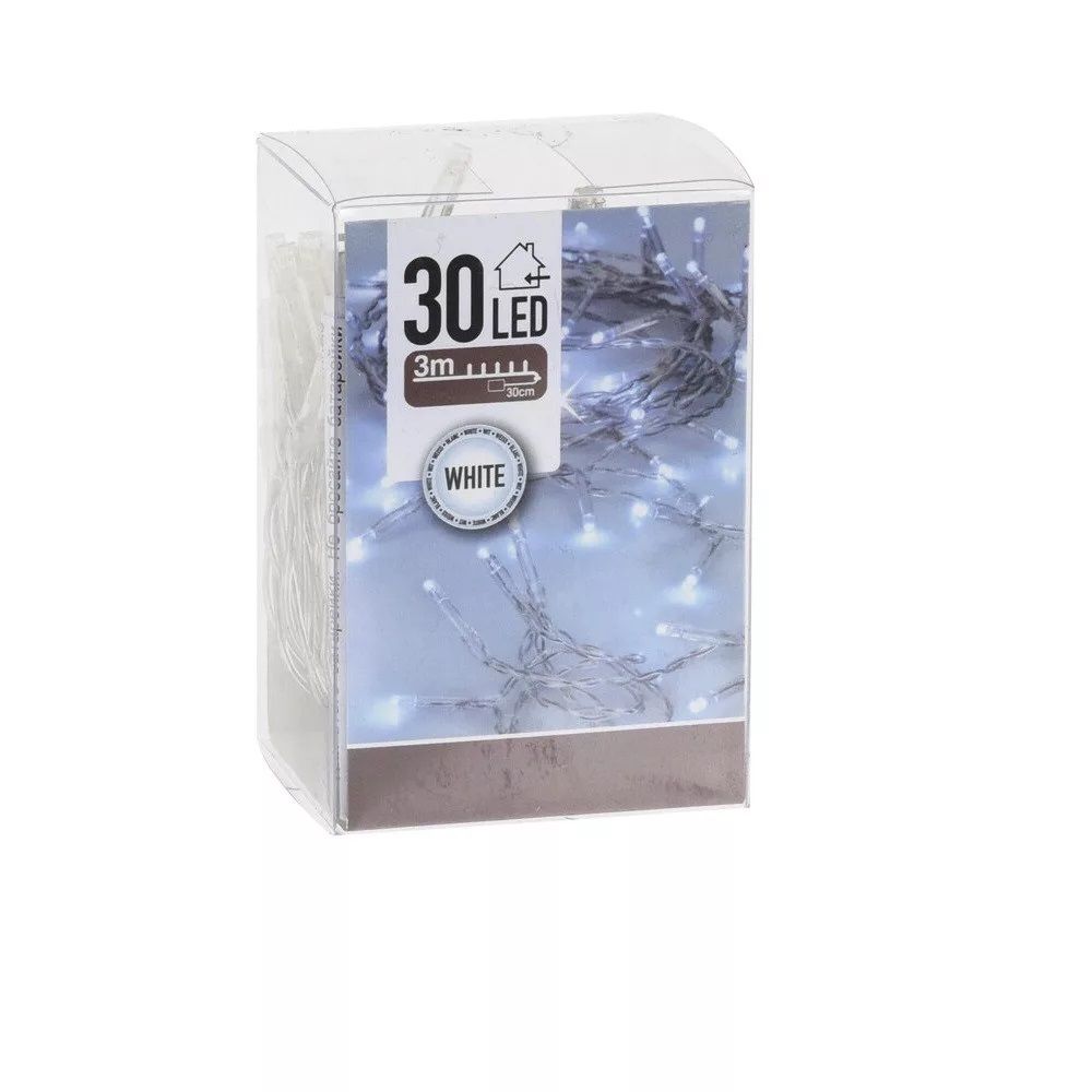 Fényfüzér 30 LED-es elemes 300cm- Több színben és és változatban Fényfüzér 30 LED-es elemes 300cm- Több színben és és változatban