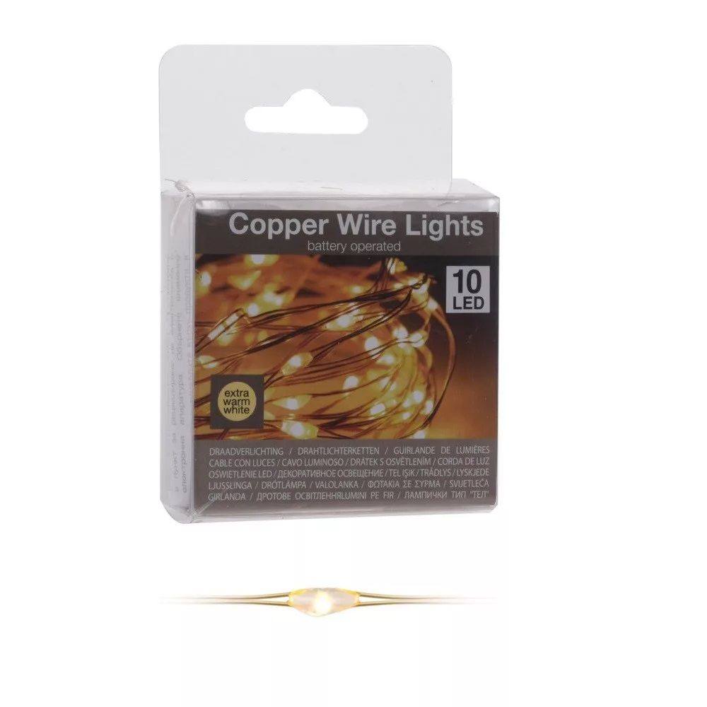 Réz drótkábeles fényfüzér LED-es elemes - Több méretben Réz drótkábeles fényfüzér LED-es elemes - Több méretben