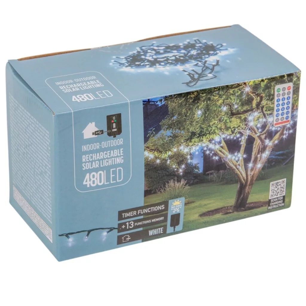 Napelemes fényfüzér LED-es időzítős tölthetős távirányítós - 2 méretben 3 színben Napelemes fényfüzér LED-es időzítős tölthetős távirányítós - 2 méretben 3 színben