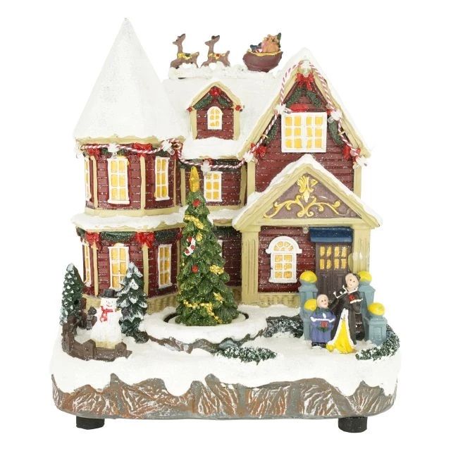 Dioráma havas ház mozgó karácsonyfával 19,5x14,5x23,5 cm Dioráma havas ház mozgó karácsonyfával 19,5x14,5x23,5 cm