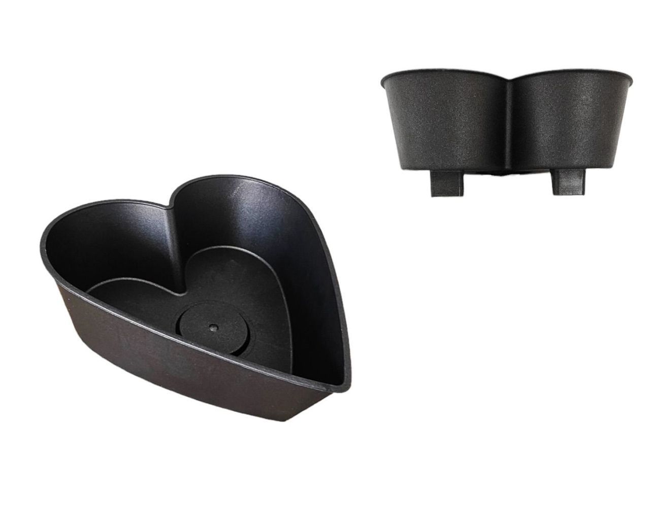 Virágtartó műanyag szív tál talpas- Fekete Virágtartó műanyag szív tál talpas- Fekete