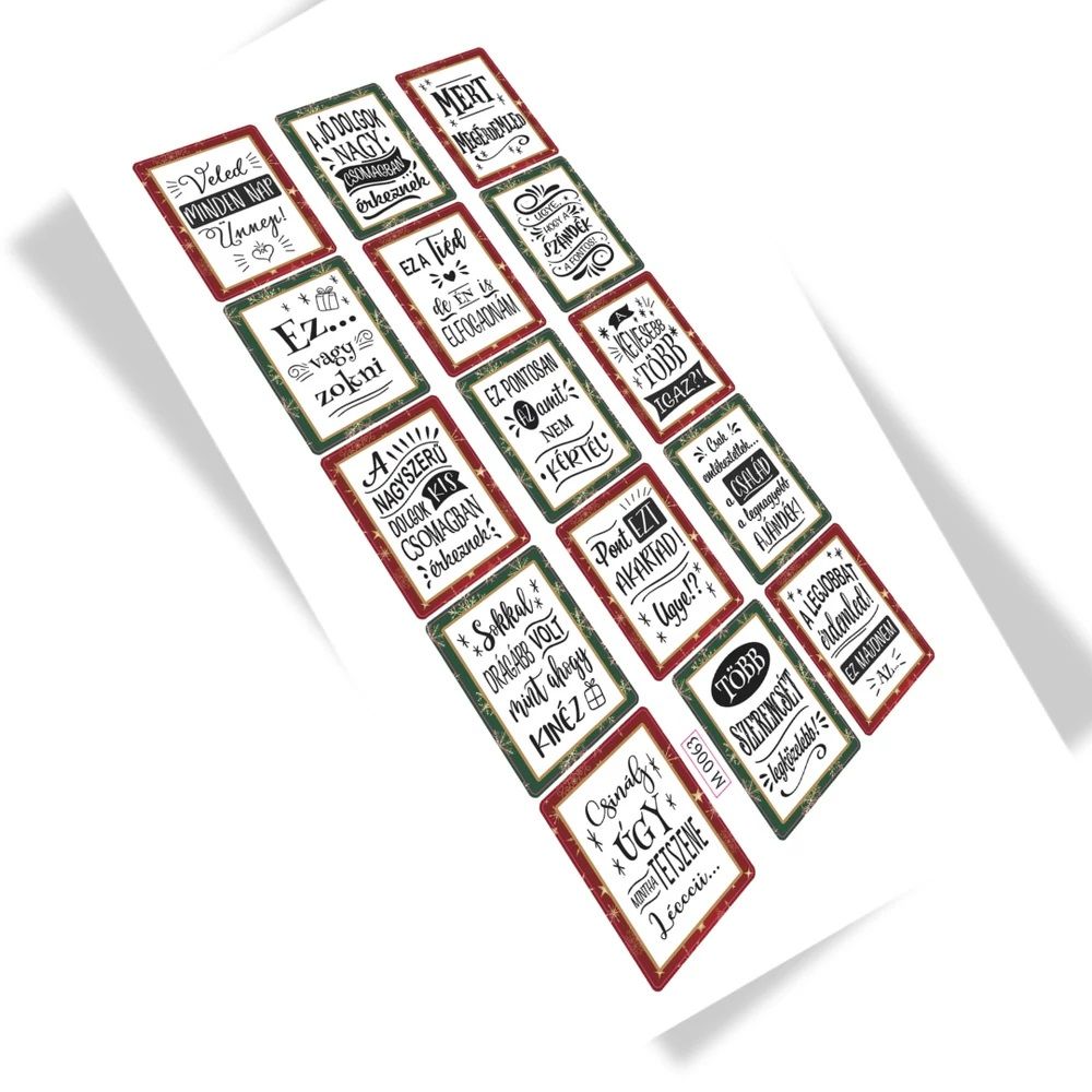 Matrica - Ajándékcsomagra matrica humoros 15db / lap