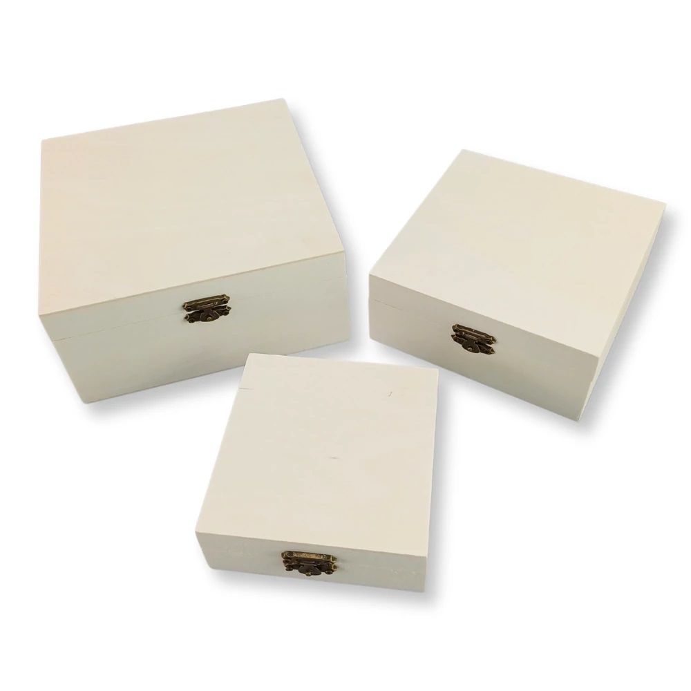 Csatos natúr fadoboz 3 db-os szett Csatos natúr fadoboz 3 db-os szett