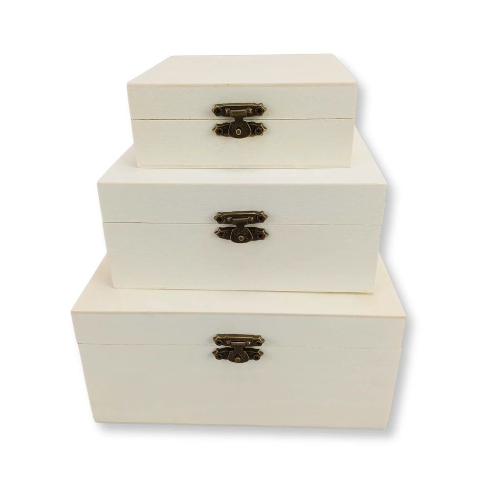 Csatos natúr fadoboz 3 db-os szett Csatos natúr fadoboz 3 db-os szett