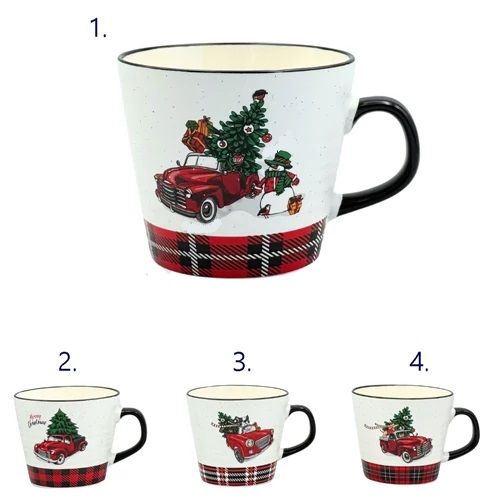 Karácsonyi bögre autós mintával - 4 féle Karácsonyi bögre autós mintával - 4 féle