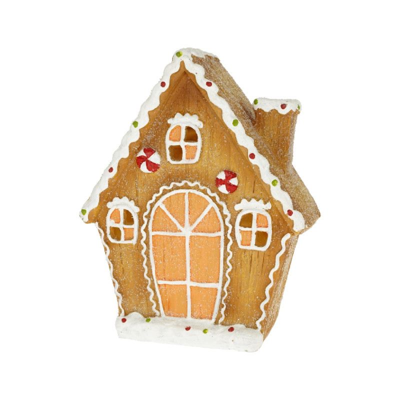 Mézeskalács házikó LEDes poly 20x10x23cm Mézeskalács házikó LEDes poly 20x10x23cm