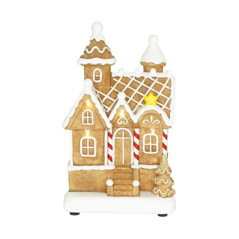 Mézeskalács házikó LEDes poly