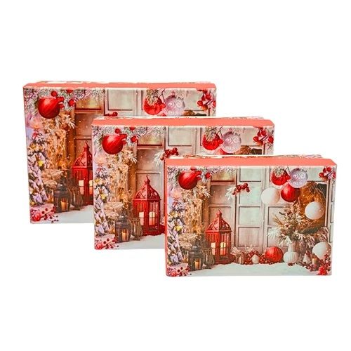 Papírdoboz karácsonyi 3 db / szett - 2 féle