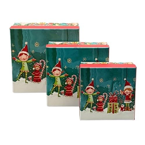 Papírdoboz karácsonyi 3 db / szett - 2 féle