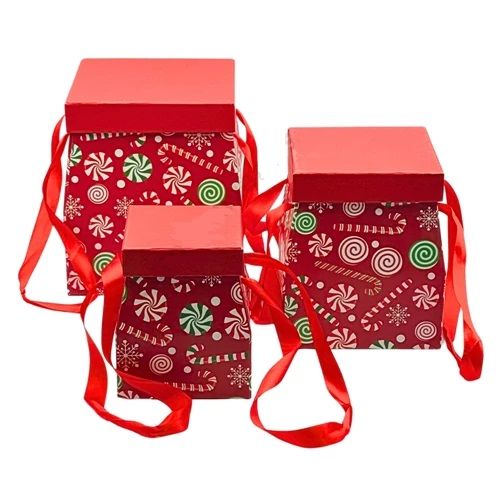 Papírdoboz karácsonyi 3 db / szett - 2 féle - másolat