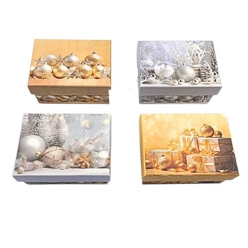 Papírdoboz karácsonyi 11 x 7,5 x 5,5 cm - 4 féle