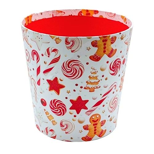 Papírdoboz kaspó karácsonyi 15x18x18 cm - 2 színben