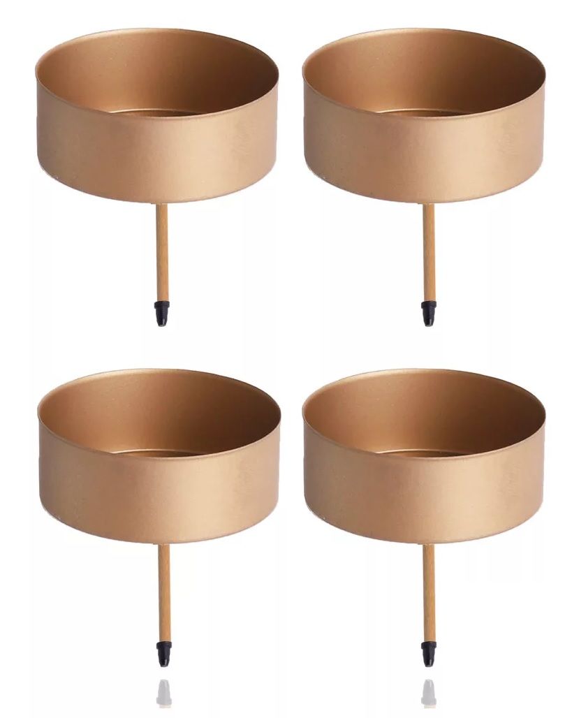 Gyertyatüske matt arany 4,2 cm 4 db / csomag