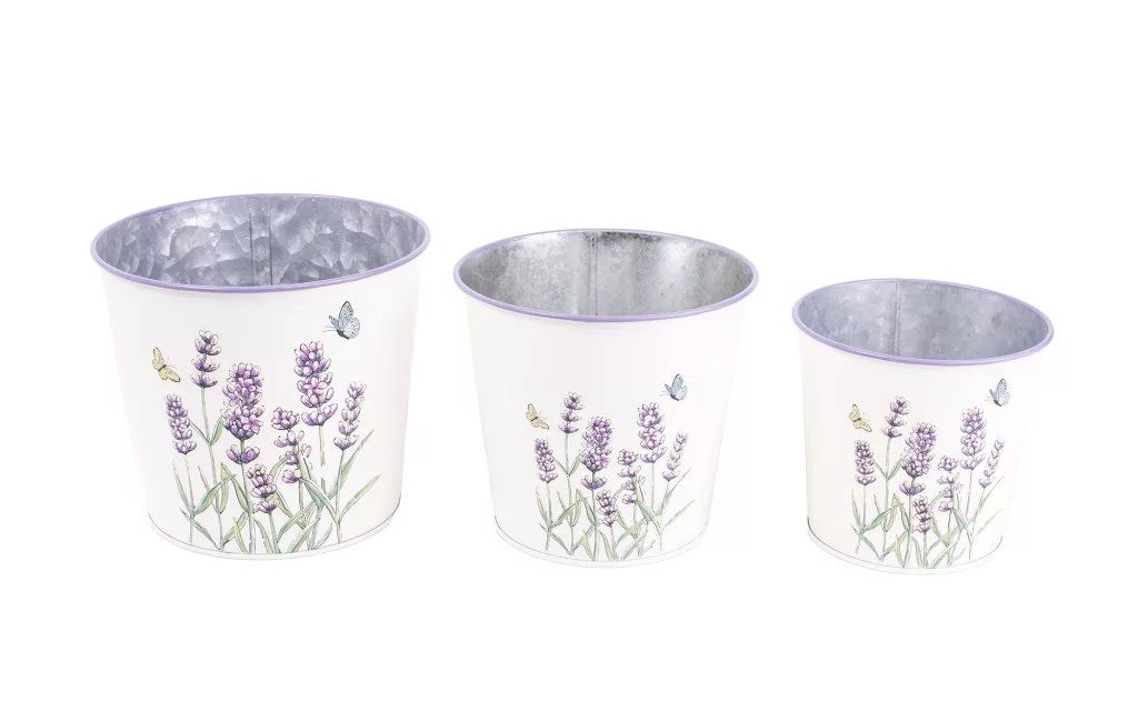 Bádog kaspó 3 darabos - 4 mintával