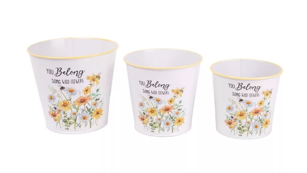 Bádog kaspó 3 darabos - 4 mintával