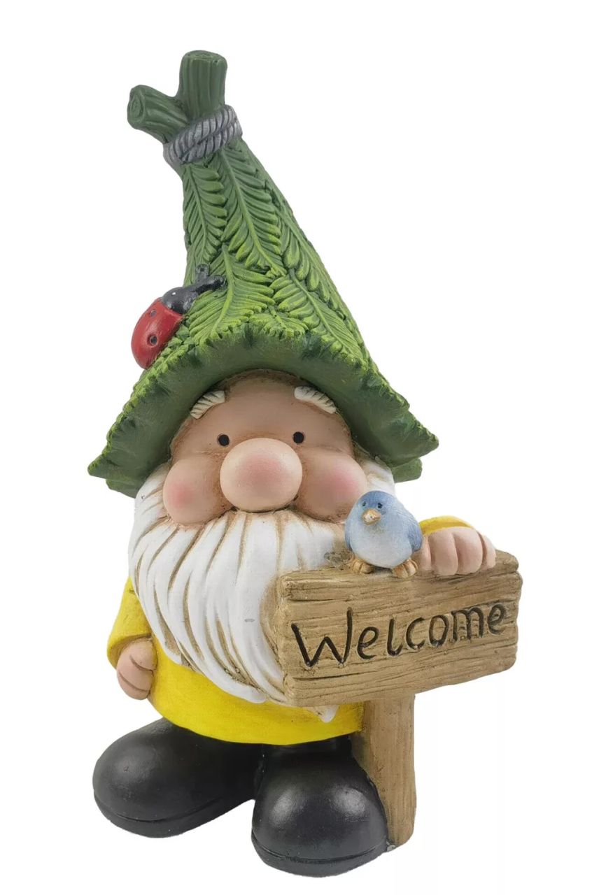 Kültéri törpe táblával Welcome felirattal 41 cm Kültéri törpe táblával Welcome felirattal 41 cm