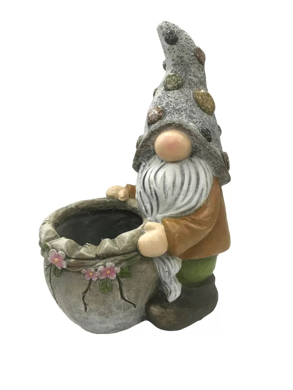 Kültéri kaspó orrrmanó kavicsos sapkában 43 cm Kültéri kaspó orrrmanó kavicsos sapkában 43 cm