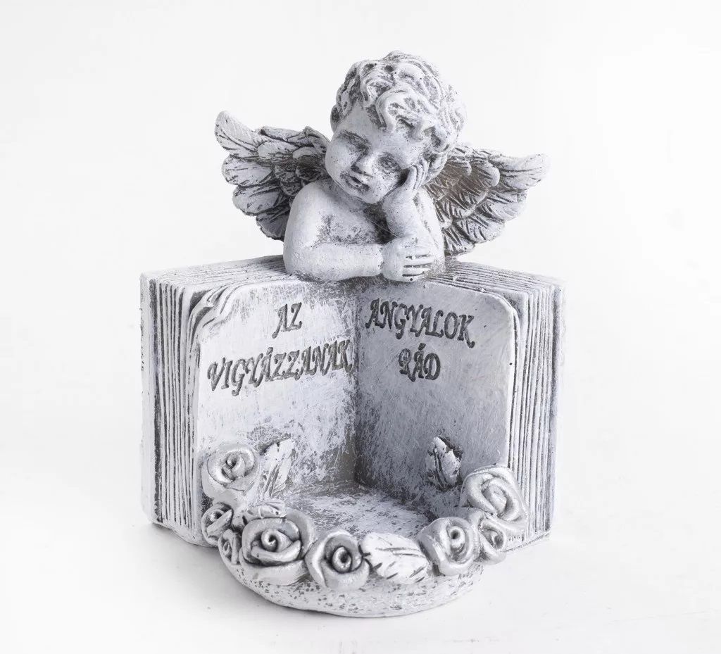 Polirezin mécsestartó könyv angyallal Polirezin mécsestartó könyv angyallal