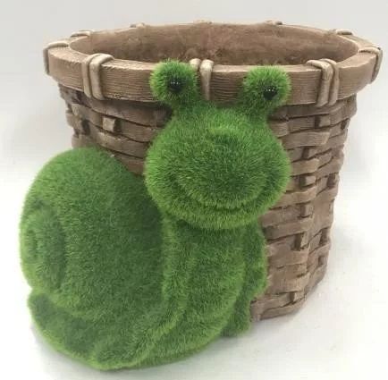 Kültéri flokkolt csiga kaspó 28 cm Kültéri flokkolt csiga kaspó 28 cm