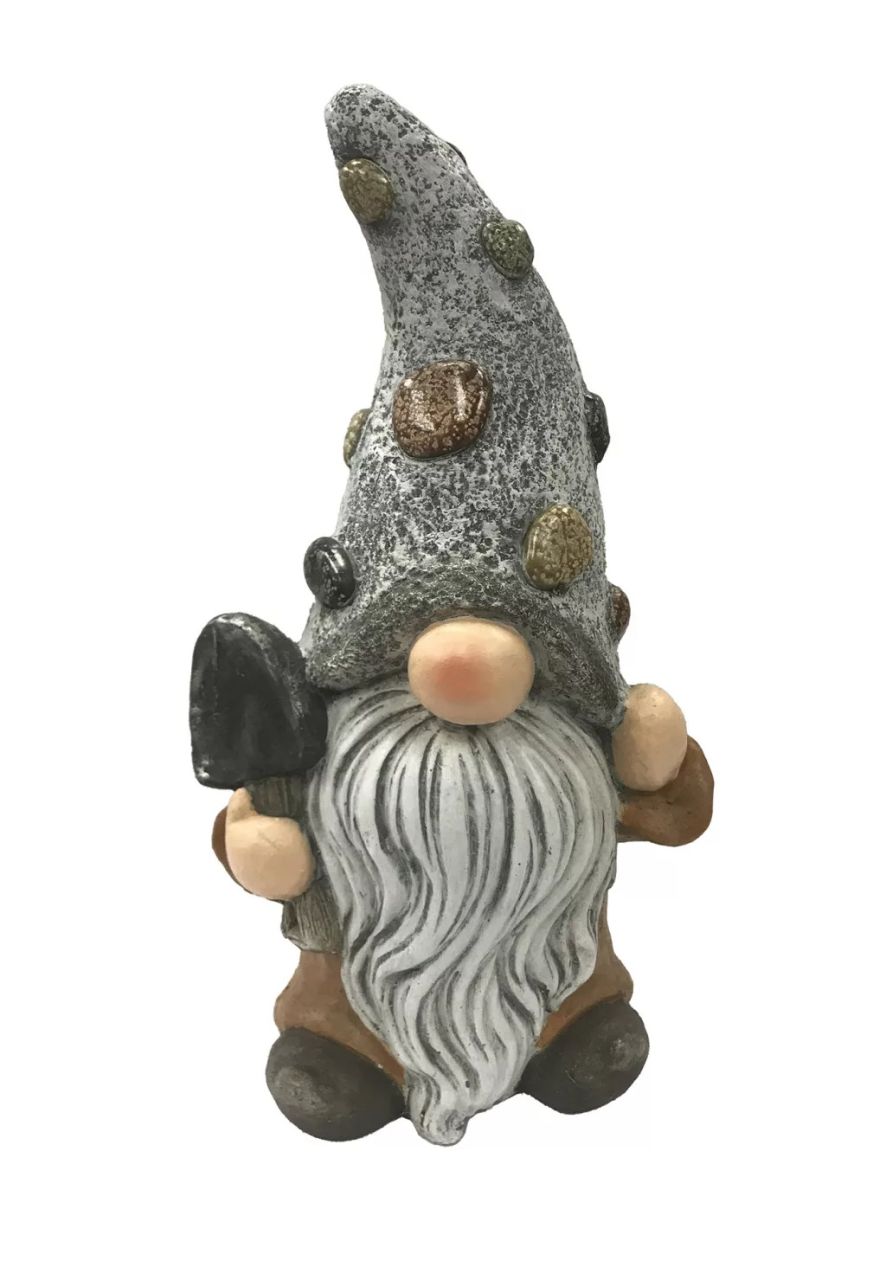 Kültéri orrmanó ásóval kavicsos sapkában 41 cm Kültéri orrmanó ásóval kavicsos sapkában 41 cm