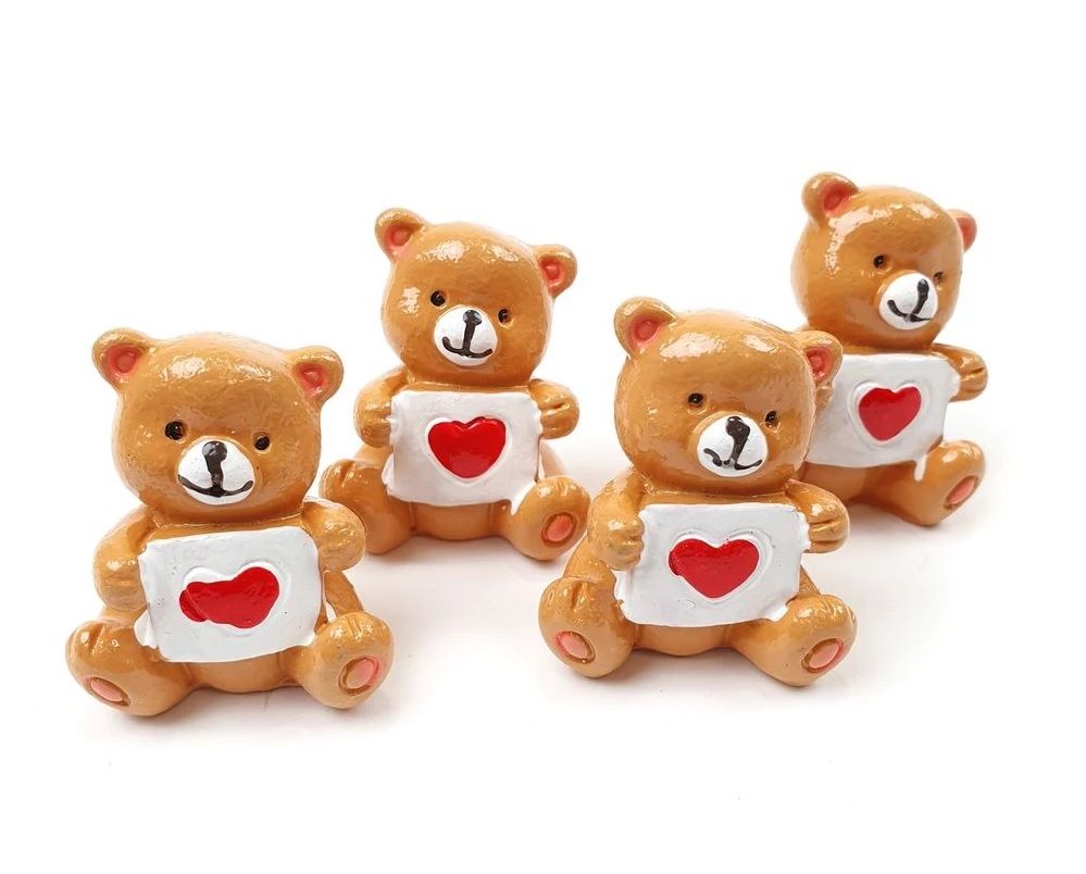 Szíves táblás maci 4 db / doboz