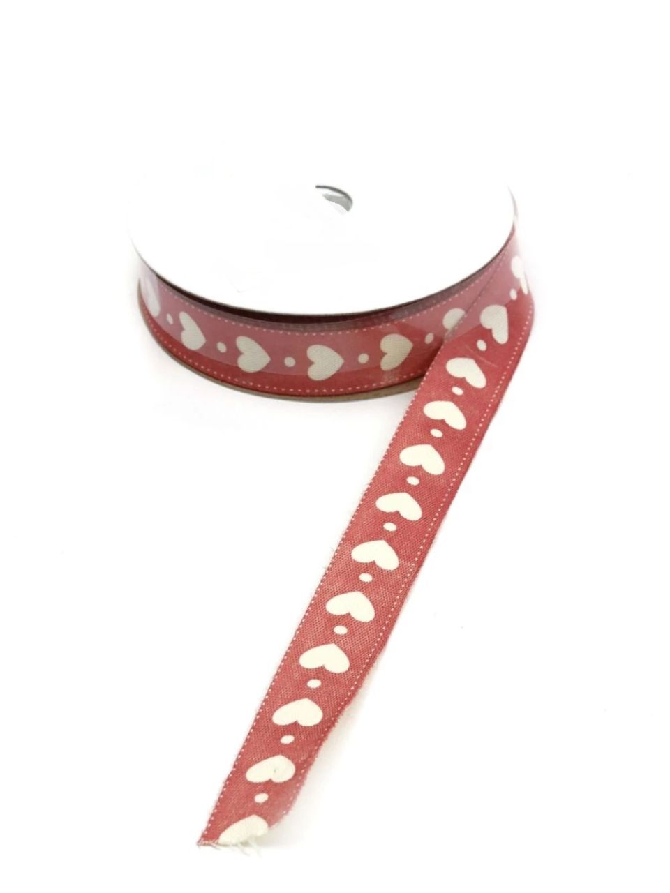 Fehér szív mintás rusztikus szalag Fehér szív mintás rusztikus szalag