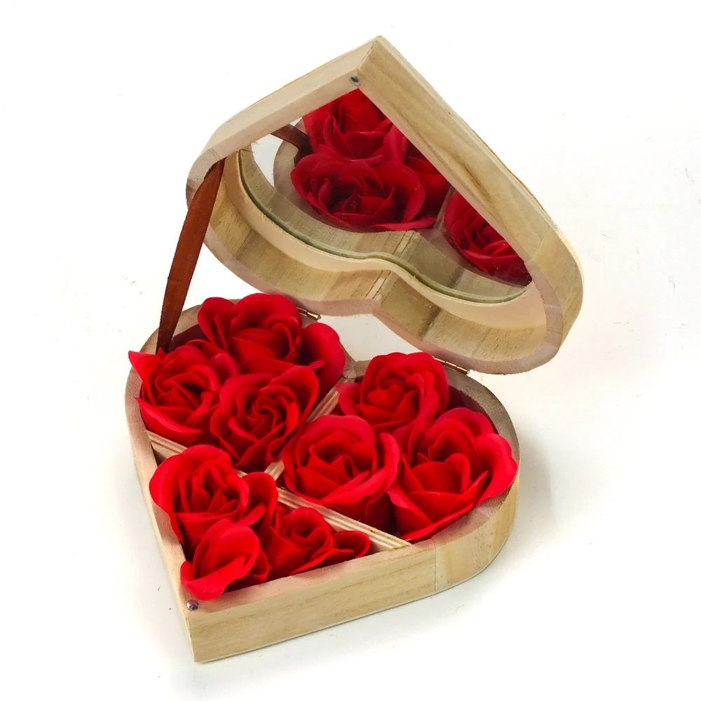 Fa tükrös szív doboz Fa tükrös szív doboz