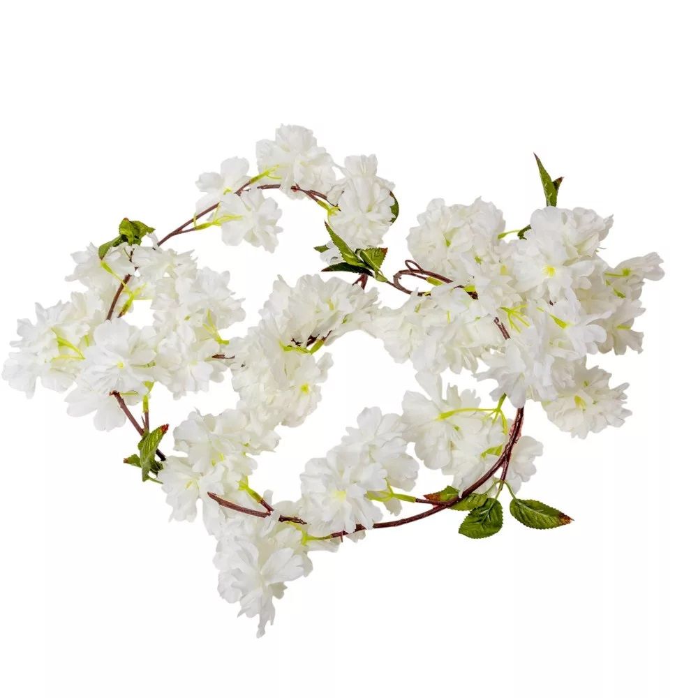 Barackvirágos girland krém 180cm