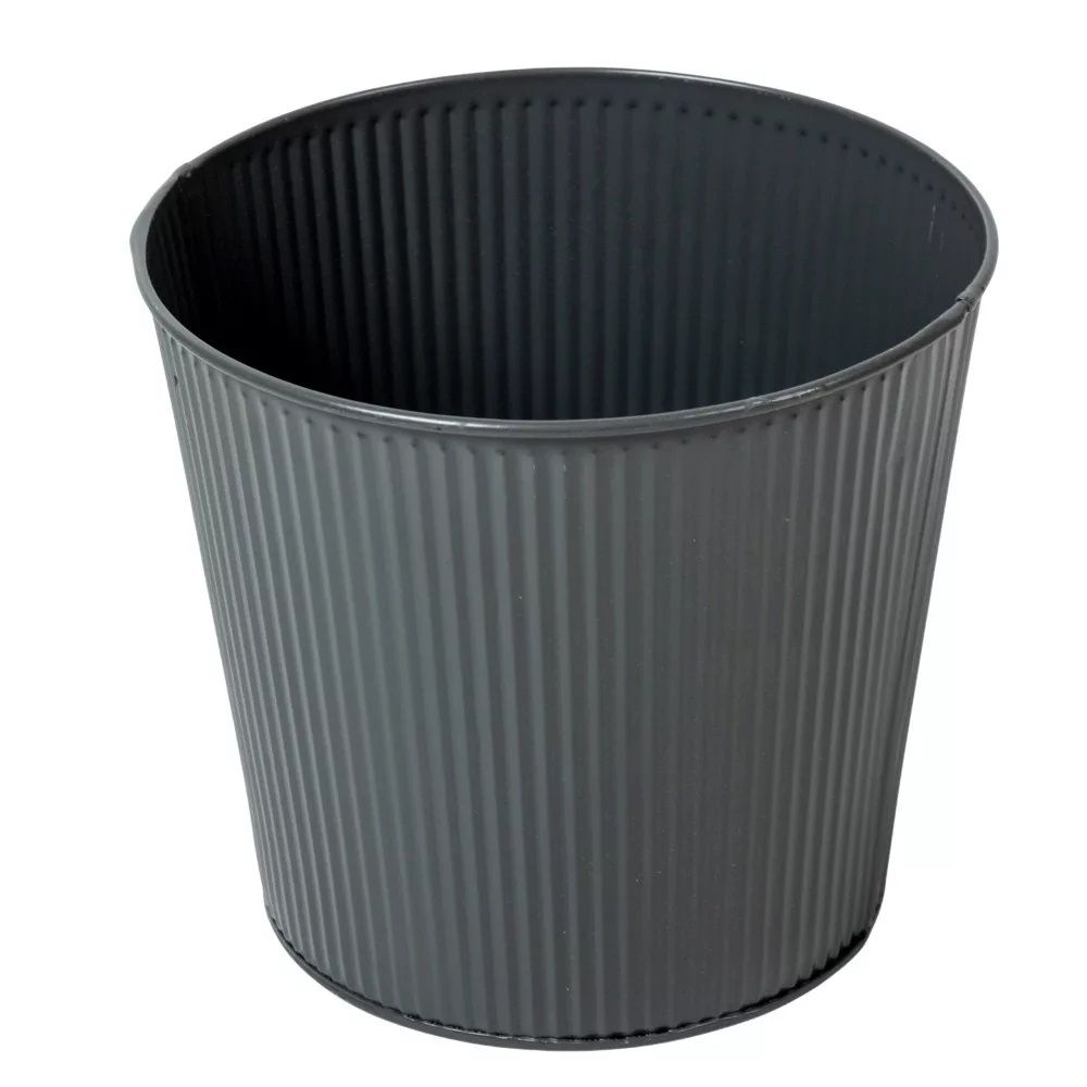 Kaspó fém bordás - Több méretben - 2 színben