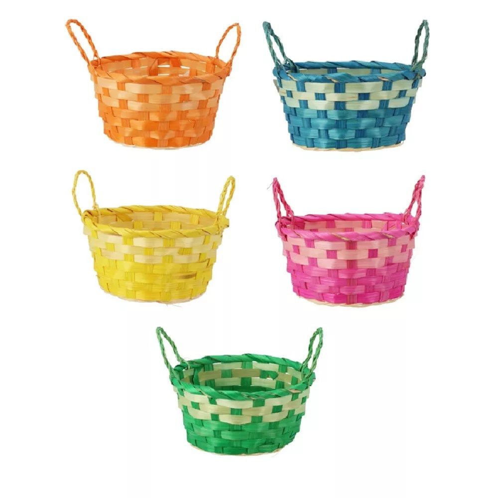 Bambusz kosár kerek mix M8cm D18cm - 5 színben