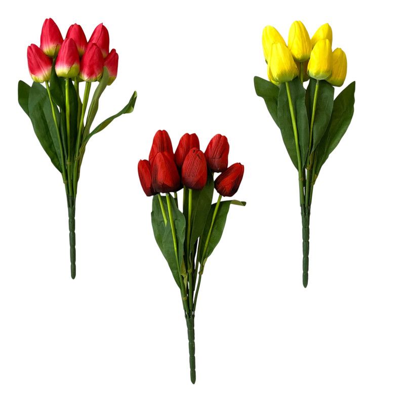 Tulipán csokor 43cm - 3 színben