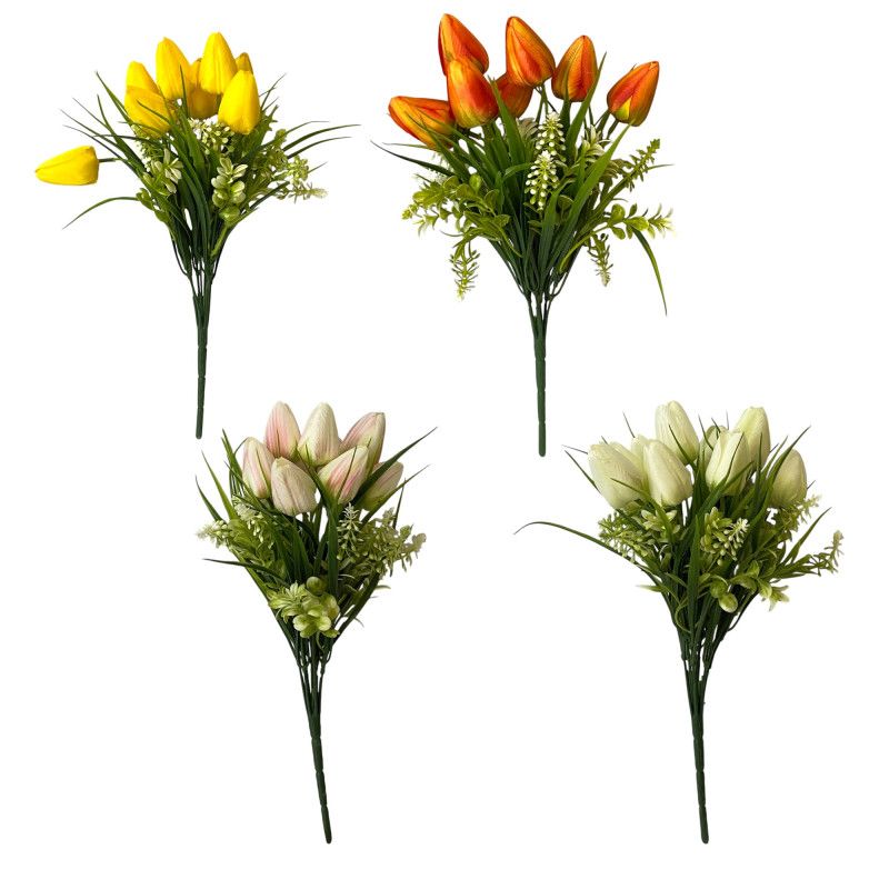 Tulipán csokor x9 37cm - 7 színben Tulipán csokor x9 37cm - 7 színben