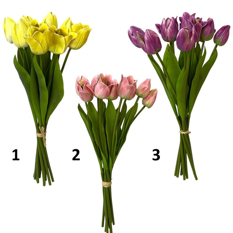 Tulipán kötegelt csokor x9 50cm - 6 színben Tulipán kötegelt csokor x9 50cm - 6 színben