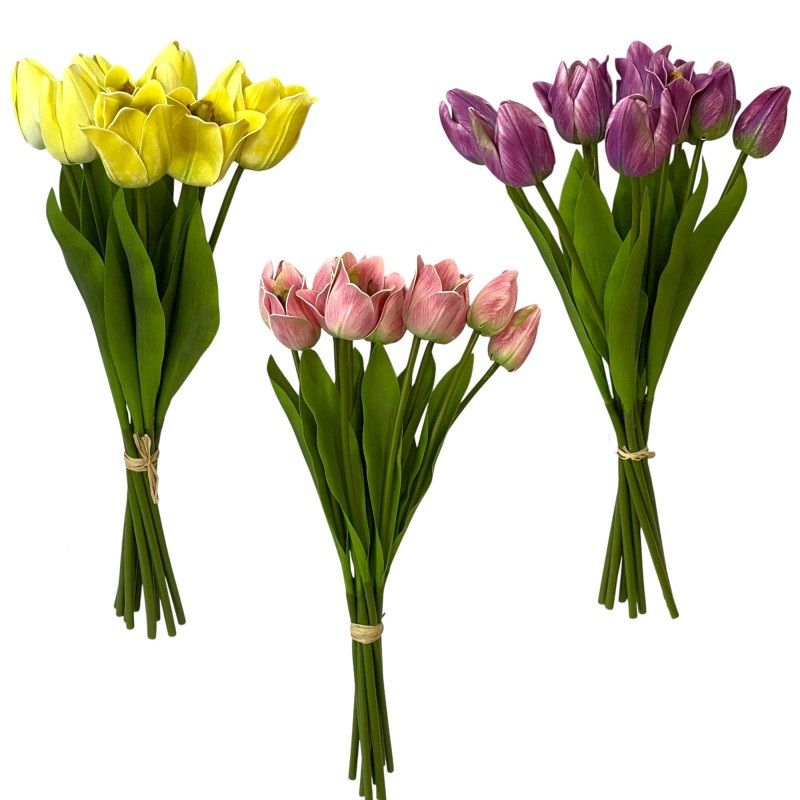 Tulipán kötegelt csokor x9 50cm - 6 színben Tulipán kötegelt csokor x9 50cm - 6 színben