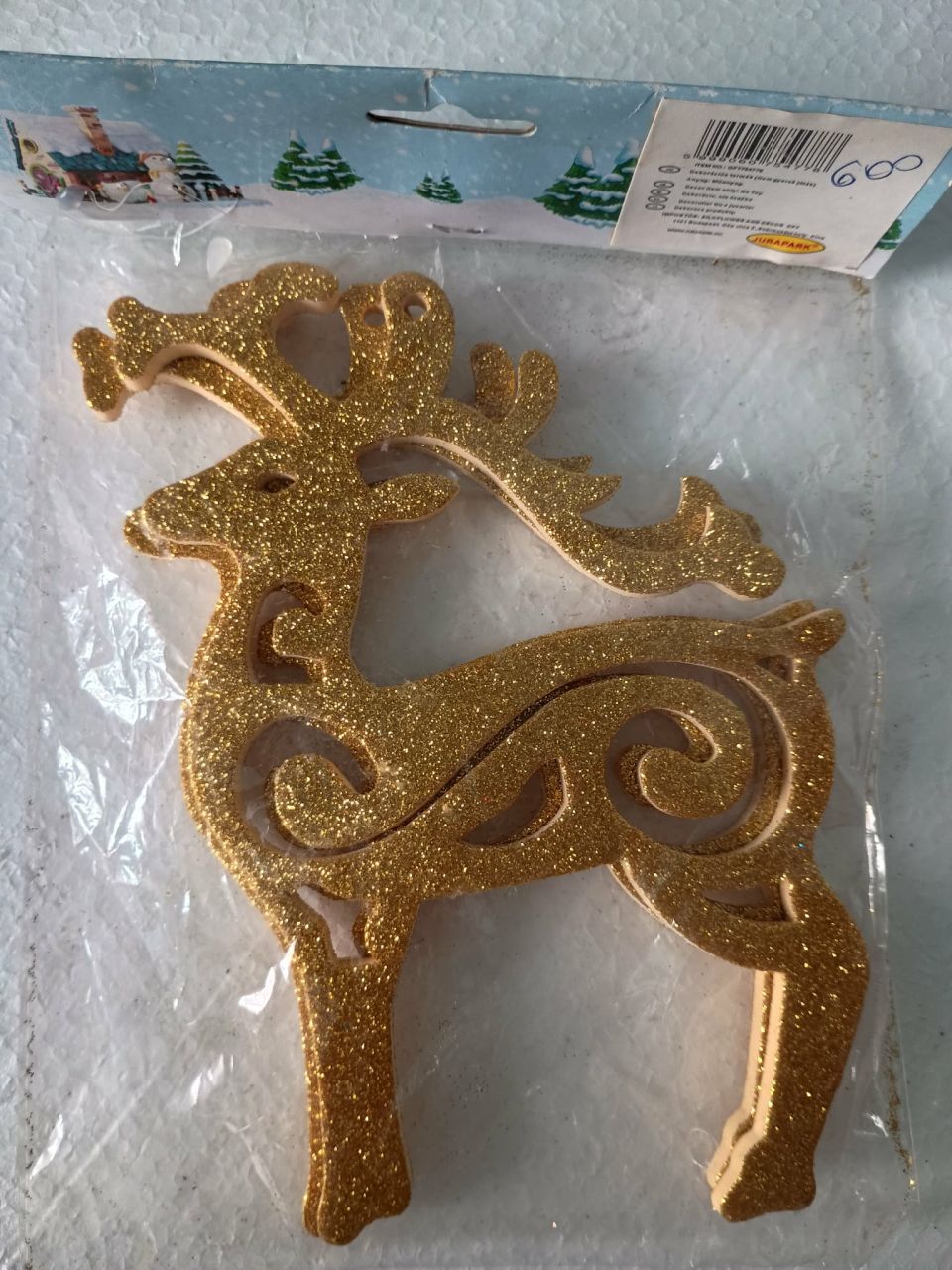 Csillogó arany színű rénszarvas 2 db-os