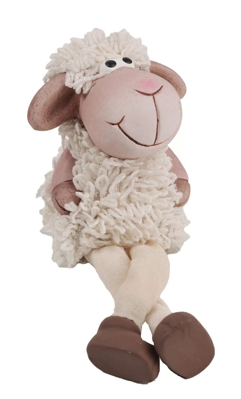 Kerámia lógó bundás bárány 9x 10 cm