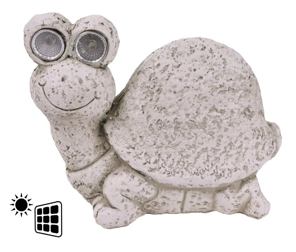 Kültéri napelemes kőhatású teknős 14,5 cm