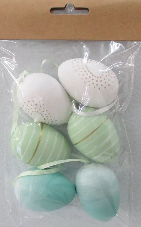 Műanyag mintás tojás szett akasztós 6 db / csomag - Több színben