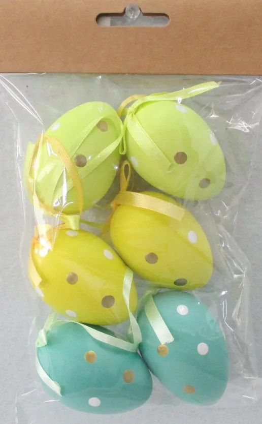 Műanyag mintás tojás szett akasztós 6 db / csomag - Több színben