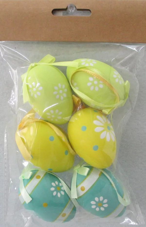 Műanyag mintás tojás szett akasztós 6 db / csomag - Több színben