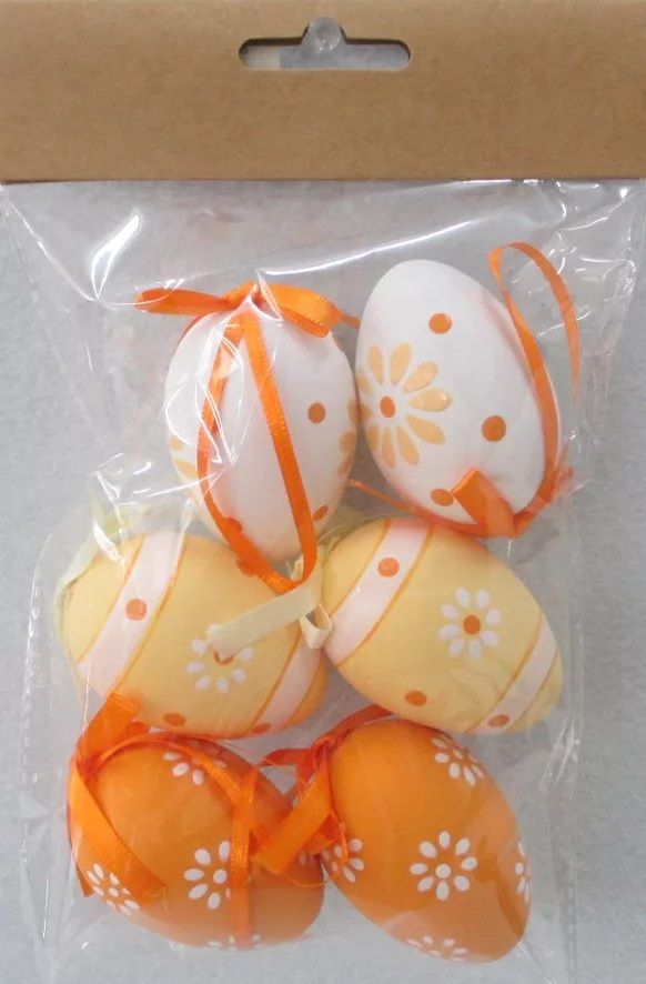 Műanyag mintás tojás szett akasztós 6 db / csomag - Több színben