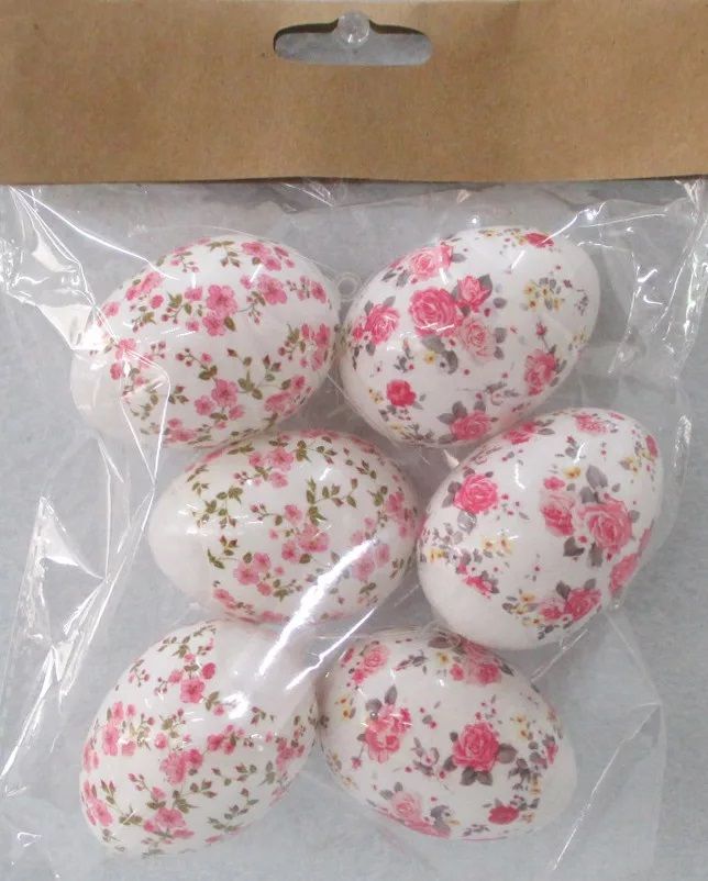 Műanyag tojás szett virág mintás akasztós 6 db / csomag - Több féle