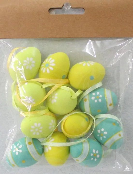 Műanyag mintás tojás szett akasztós 12 db / csomag - Több színben