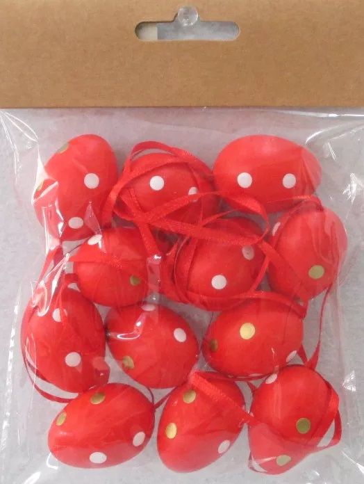 Műanyag mintás tojás szett akasztós 12 db / csomag - Több színben