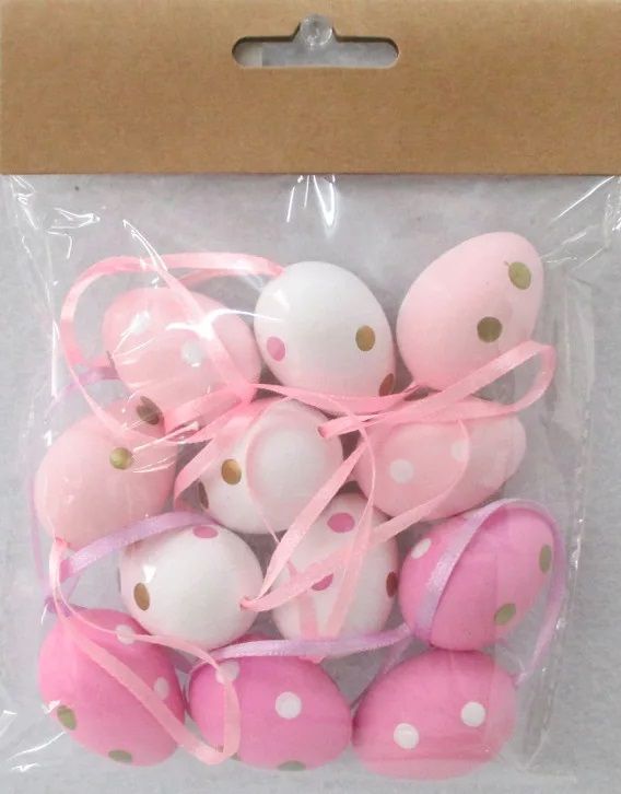 Műanyag mintás tojás szett akasztós 12 db / csomag - Több színben