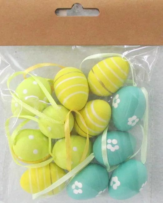 Műanyag mintás tojás szett akasztós 12 db / csomag - Több színben