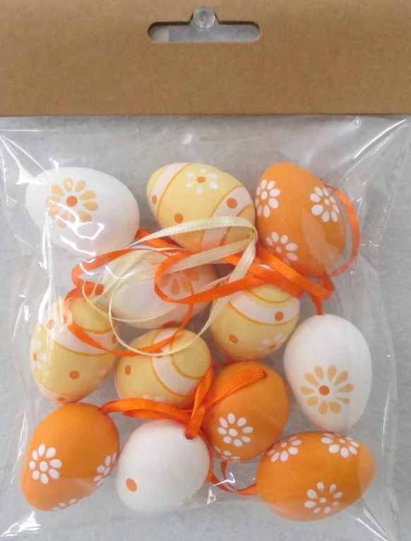 Műanyag mintás tojás szett akasztós 12 db / csomag - Több színben