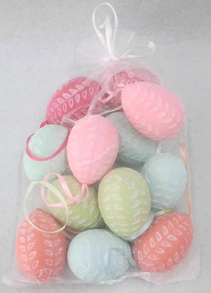 Levél mintás műanyag tojás 12 db / csomag 