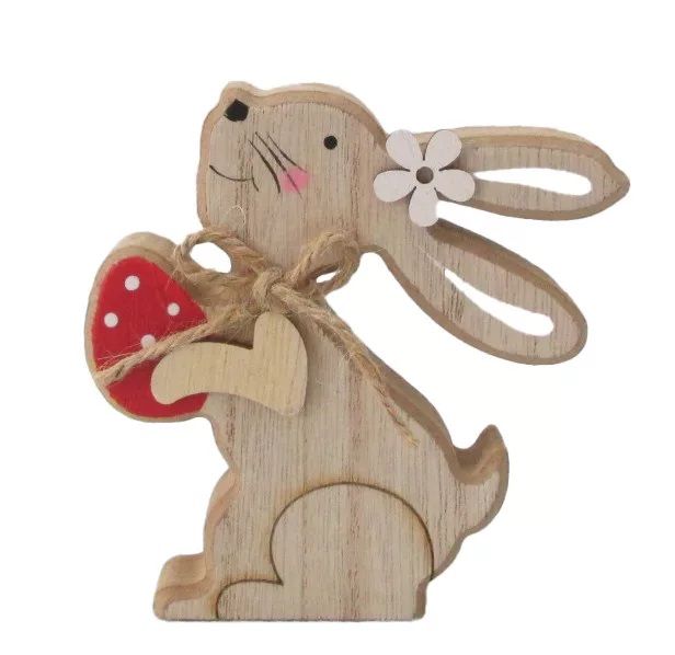 Fa nyuszi piros tojással 9 x 9 cm Fa nyuszi piros tojással 9 x 9 cm